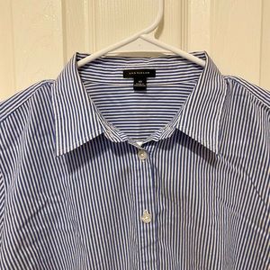 Ann Taylor blue & white striped shirt